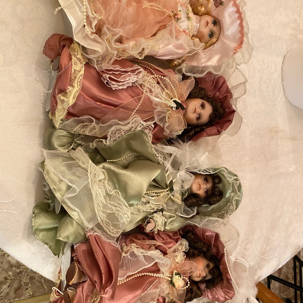 Doll Collection Vintage Porcelain
Medium Size With Hat & Stand Dolls 12” tall - Picture 5 of 6